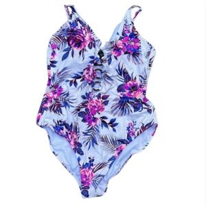 NWT beachsissi one piece swim suit bathing suit women’s sz large white purple